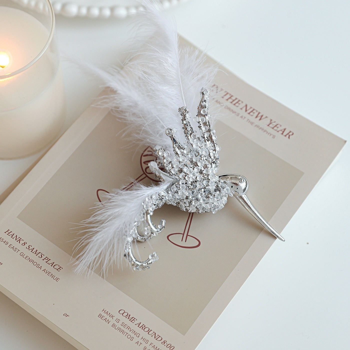 1PC Gold/Silver Artificial Hummingbird Pendant With Feather Glitter Bird Christmas Tree Ornament 2026 New Year Decorations