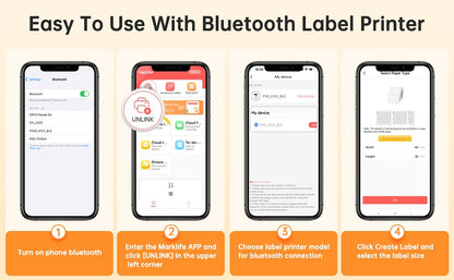 MARKLIFE P50 Mini Portable Bluetooth Thermal Label Printer for Address Clothing Jewelry Retail Barcode Office Compatible Phones