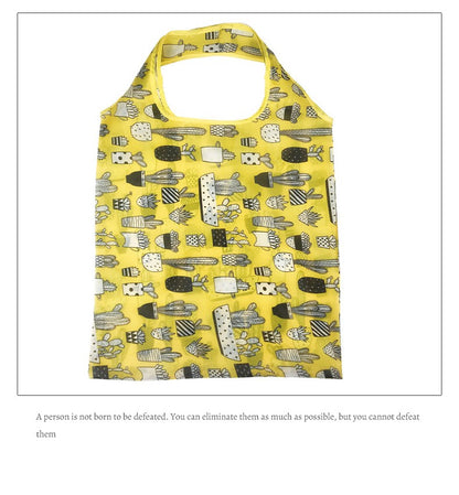 Reusable Shopping Bag Nylon Foldable Grocery Bag Creative Eco-Friendly Tote Bag Lightweight and Durable