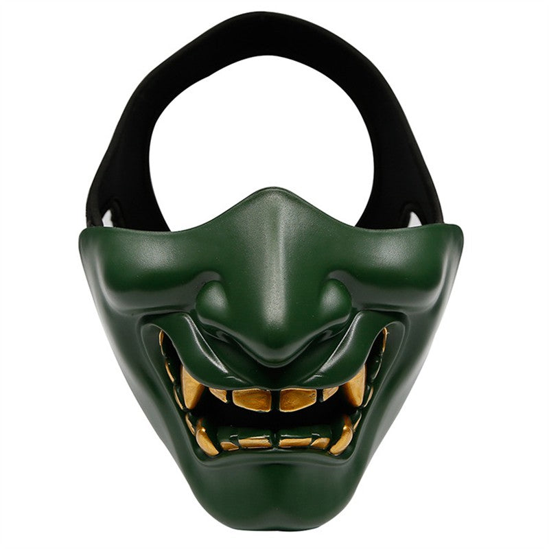 Masks Half Oni Cosplay Decor Samurai Mens Room Party Costume Face Japanese Masquerade Halloween Resin Mask Props Gifts Accessory