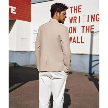 "Men's Slim Fit Sporty Blazer Jacket - Custom Tailored Suit Coat, Casual & Formal Single/Double Breasted, 2-Button Design,