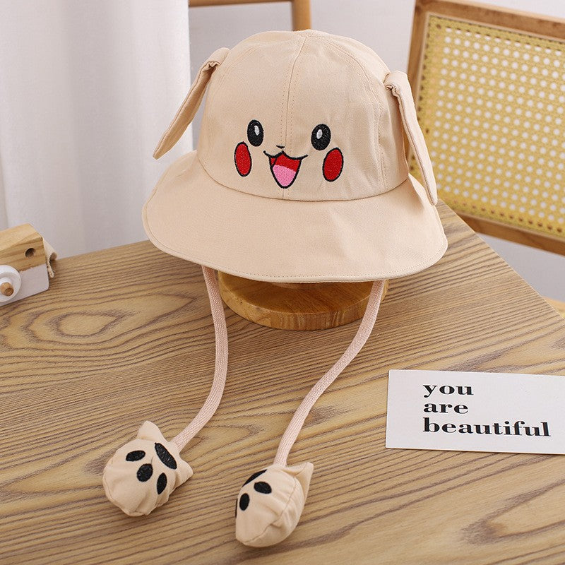 Kids Summer Broad-brimmed Cotton Hats Children Bucket Caps for Beach Holiday Boys Girls Sun Protection Hat Parent-child Outfit