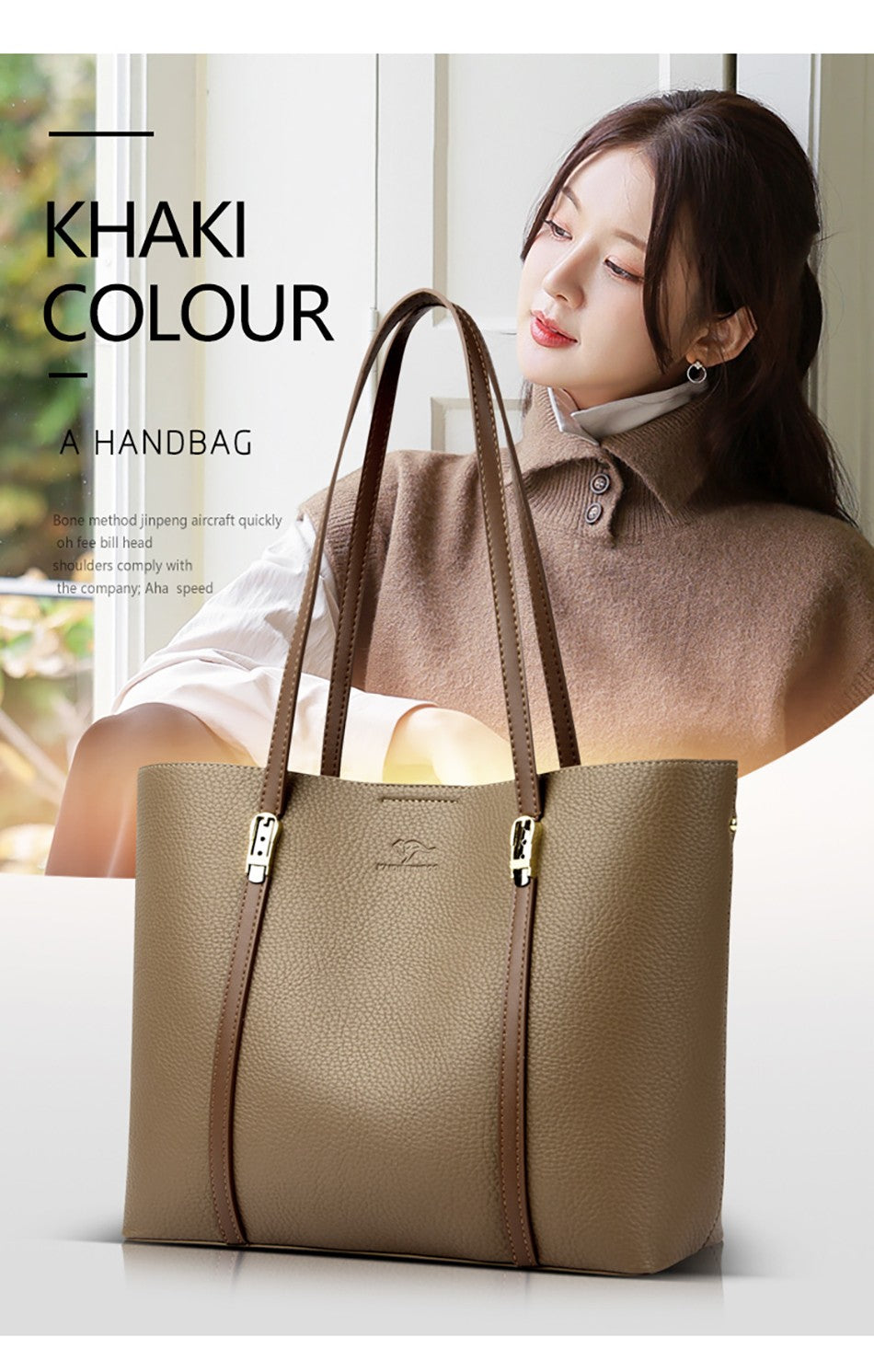 New autumn Single Shoulder Large Capacity Messenger Droadband Female Solid Color Handbag Luxury Ladies Bucket PU Shoulder Bag