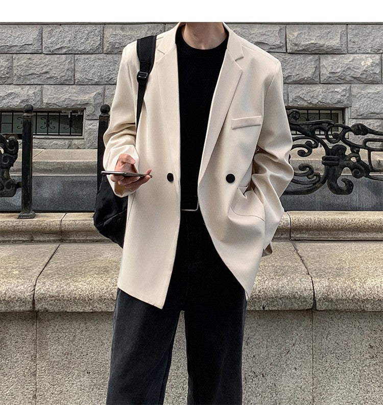 2024 Spring Summer Men Formal Blazers Men Korean Fashion Loose Casual Dress Jacket Men Harajuku Social Suit Jacket Clothing