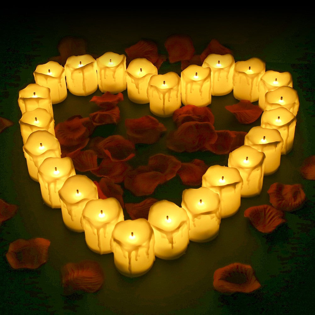 24Pcs Flameless LED Candle Lights Creative Wishing Led Tea Lamp Warm White Halloween Wedding Christmas Decoration Candle Light