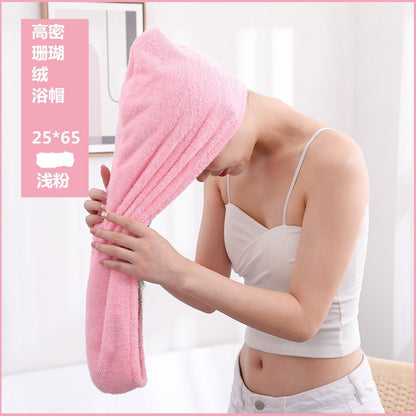 Hair Towel Women Girl's Magic Microfiber Shower Dry Hair Cap Bath Hats Bathroom Quick Drying Soft for Lady Turban Head