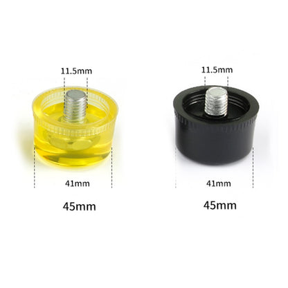1 Par de Cabeças de Martelo de Borracha de Face Dupla 25mm 30mm 35mm 40mm 45mm Cabeças de Nylon Amarelas e Pretas
