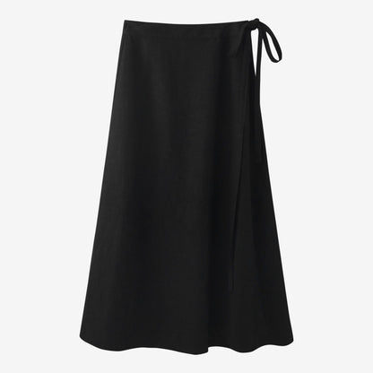 AS 2025 spring summer woman  linen one pieces  wrap skirts adjustable waist 2cm