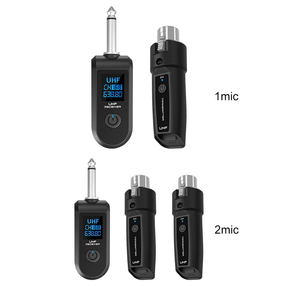 Conversor de Microfone Sem Fio XLR Recarregável Transmissor e Receptor Microfones para Mesa de Áudio Microfone Dinâmico Guitarra Elétrica