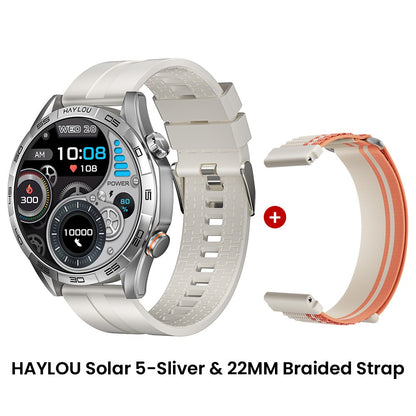 Smartwatch HAYLOU Solar 5 com Chamada de Voz, Tela AMOLED de 1,58'', 60Hz, Monitoramento de Saúde 24 Horas, Smartwatch Esportivo para Homens