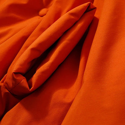 Winter New Hooded Long Sleeve Warm Coats Women's Parkas Fashion Tide Loose Fluffy Orange Red Oversized Down Jacket