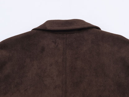 Woman's Commuting Loose Long Coat Lapel Single-breasted Solid Color Long Sleeves Patchwork Overcoat Early Autumn Female Chic Top