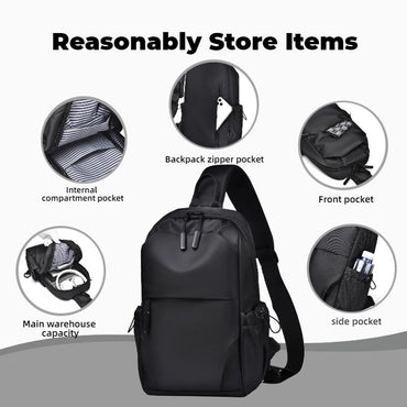 Men's Multifunctional Chest Bag with Adjustable Shoulder Straps, Suitable for Sports, Business, Travel, Commuting, Daily Outings