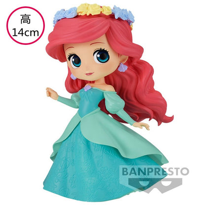 Bandai Disney A Pequena Sereia Anime Qposket Personagens Ariel Linha Glitter Boneco de Ação Modelo Colecionável Brinquedos Presente de Aniversário