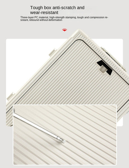 Suitcase Front Opening Pocket Aluminum Alloy Frame Rolling Luggage with USB Charging Plug Trolley Carry-on Case Bag with Wheel