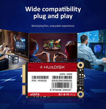 HUADISK Internal Solid State Drive MINI SATA3.0 128GB 256GB 512GB 1TB MSATA SSD Solid State Hard Drive For Desktop