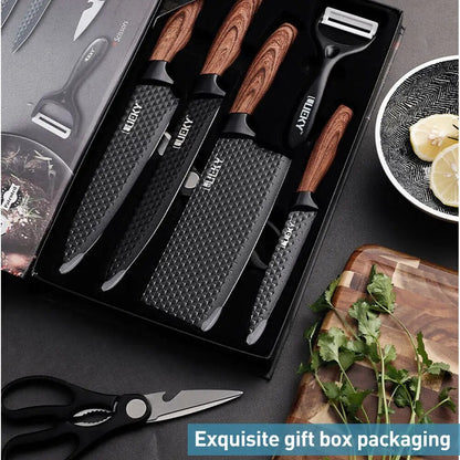 Conjunto de Facas de Cozinha MDHAND Faca de Aço Inoxidável, Conjunto de Utensílios de Cozinha de 6 Peças, Faca de Frutas, Ferramentas Essenciais de Culinária para Restaurantes
