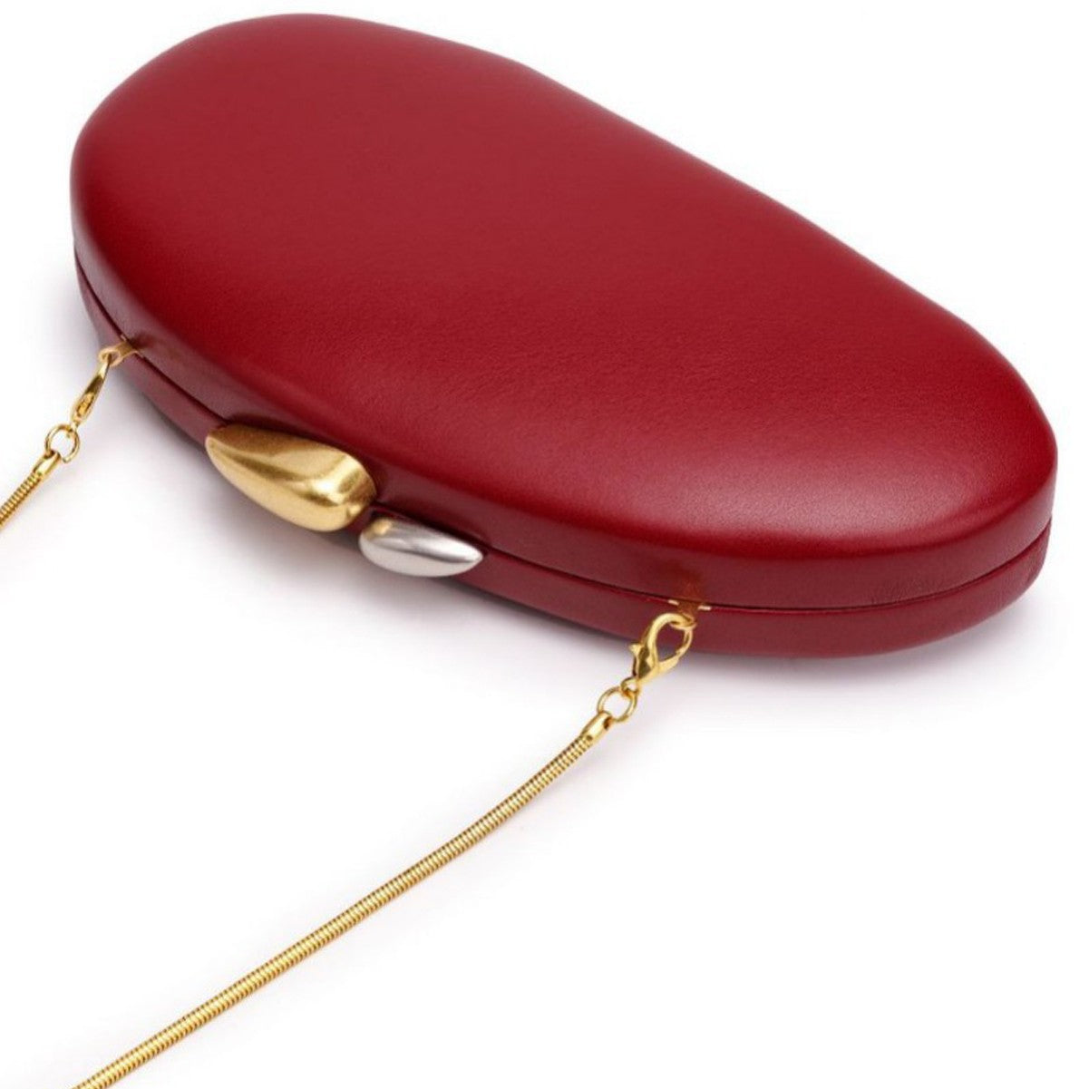 Designer Shell Shape Clutch Bag Women Evening Party Leather Handbag Metallic Closure Shoulder Crossbody Bags Small Dinner Purse