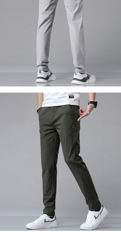 5 Colors Spring Summer Ultra-thin Men's Stretch Slim Straight Casual Pants High Quality Fashion Breathable Golf Sports Trousers