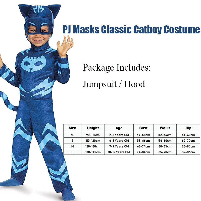 Cartoon PJ Cosplay Costume Anime Figure Dress Up Clothing Christmas Halloween Birthday Party for Boy Girl Kids Accessories Gifts