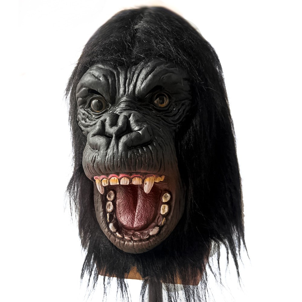 Black Realistic Gorilla Latex Mask for Halloween Party Cosplay Costume Prop Full Face Animal Headgear