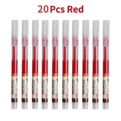 10/20PCS High Quality Needle Type Gel Pens Black Blue Red Ink Straight Liquid Pen  Stationery School & Office Supplies