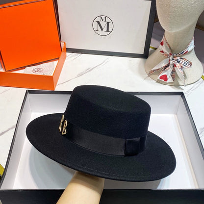 Fedora Chapéu de Copa Reta Chapéu de Outono/Inverno Chapéu RB Britânico Francês Chapéu de Copa Reta Chapéu Punk Jazz Chapéu de Aba Larga Gorras ??