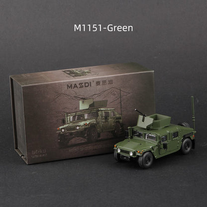 Massdi 1:64 Tiger Gaz Veículo Blindado Modelo de Carro M1151 Off-Road Antitanque Liga Miniatura Veículos Fundidos Coleção de Brinquedos