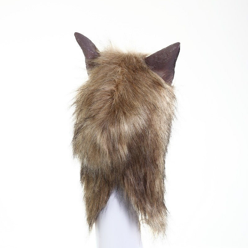 Halloween Latex Rubber Wolf Head Hair Mask Werewolf Gloves Costume Party Scary Decor Masquerade Props