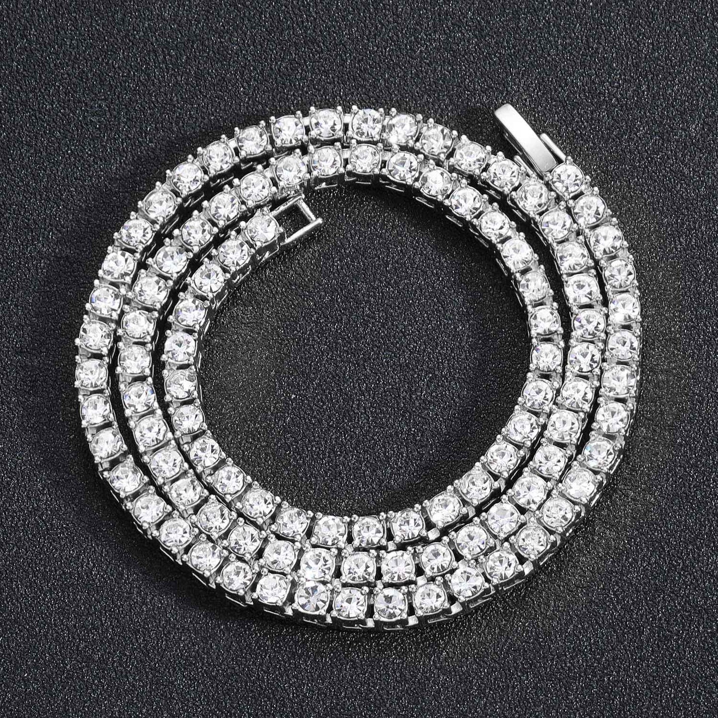 Corrente de Tênis Hip Hop 5MM, Pulseira e Colar Iced Out, Masculino, Moda Prata, Correntes de Tênis, Feminino, Gargantilha 20 polegadas, Presente Punk