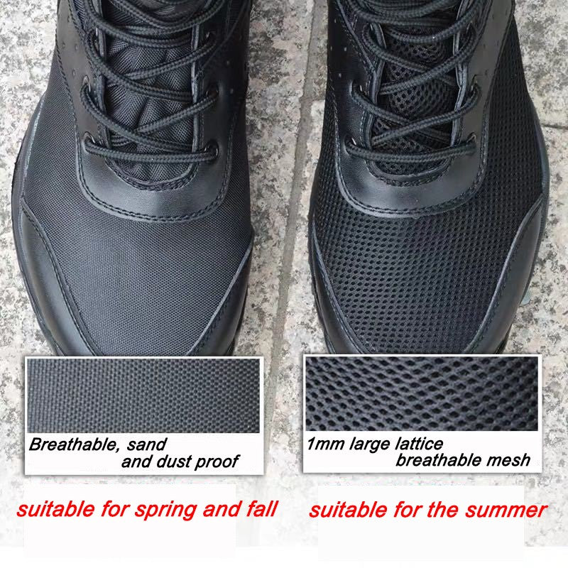 Bota Tática Leve de Verão para Combate Masculina e Feminina, Treino de Escalada, Impermeável, Caminhada ao Ar Livre, Sapatos de Malha Respirável