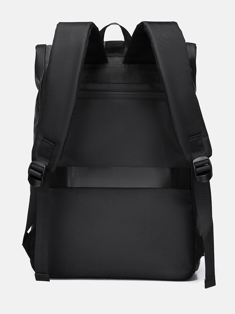 Mochila moderna 2025 com toque atlético, tecido à prova d'água, para laptop de 15,6 polegadas, design roll-top, grande capacidade para o dia a dia, viagens e escola