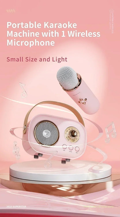 Karaoke Portable Wireless Bluetooth Speaker With Microphone Machine Radio FM Caixa De Som Mini Sound Box Music Small Column Mp3