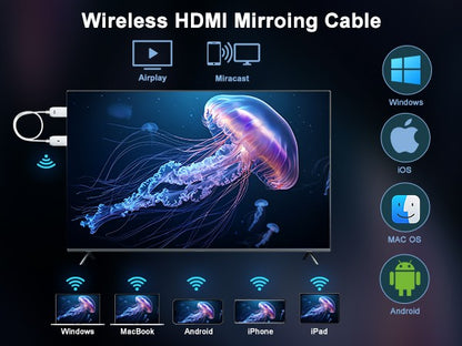 Adaptador/Cabo/dongle sem fio para espelhamento HDMI, stick/cabo/adaptador de streaming sem fio, extensor de adaptador de vídeo sem fio
