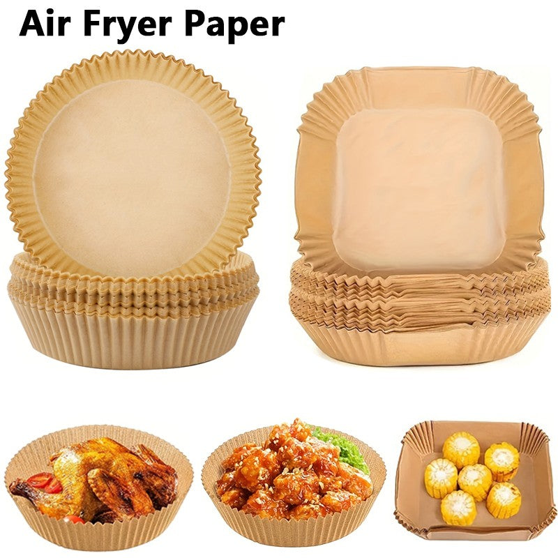 30/50/100 Peças Fritadeira Air Fryer Papel Descartável Antiaderente Redondo Forros de Papel para Airfryer Acessórios de Cozinha de Papel