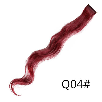 Apliques Sintéticos Presilha de Uma Peça Extensões de Cabelo Arco-Íris Cabelo Sintético Liso Peças de Cabelo de 45cm Longo Ombré Rosa Roxo Vermelho Azul