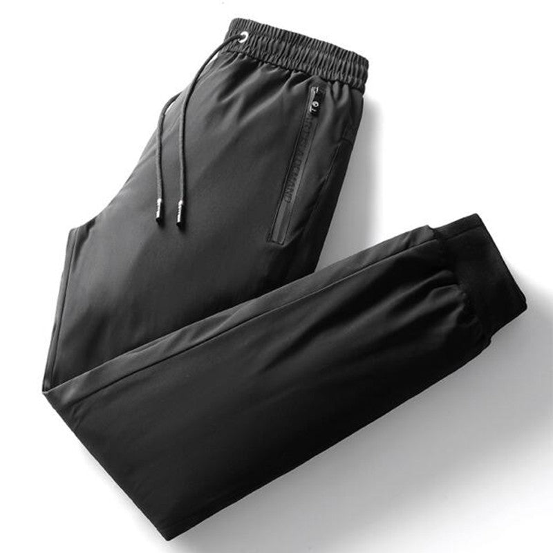 Calça Masculina Casual de Inverno Acolchoada e Grossa Quente Cor Sólida Corta-vento Impermeável de Algodão de Alta Qualidade