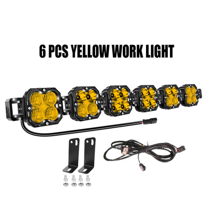 4in 30W Amer Cube LED Pod Light Spot Flood Combo Beam Work Lights,3055K/3530K Car Off-Road Driving Lamp for Truck,SUV,Motorcycle