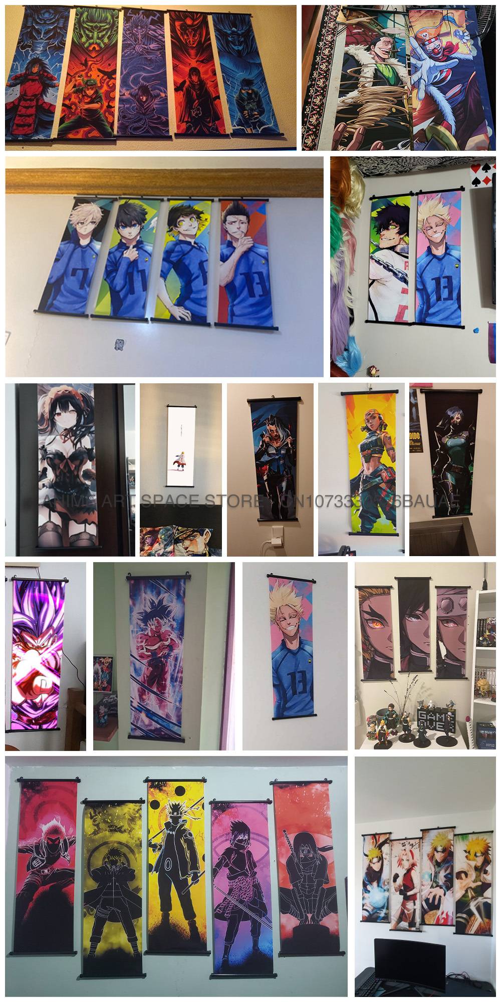 Demon Slayer Hanging Painting Decoração de Casa Kamado Tanjirou Arte de Parede Pôster de Anime Uzui Tengen Rolos de Lona Imagens Sala de Estar