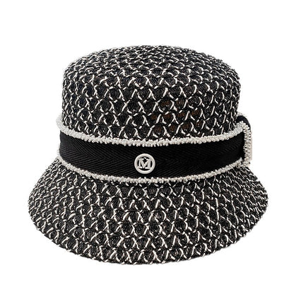 Chapéu de Pescador Vazado Respirável Coreano, Chapéu Tipo Bacia Personalizado, Chapéu Bucket Diamantado da Moda para Passeios de Verão Femininos