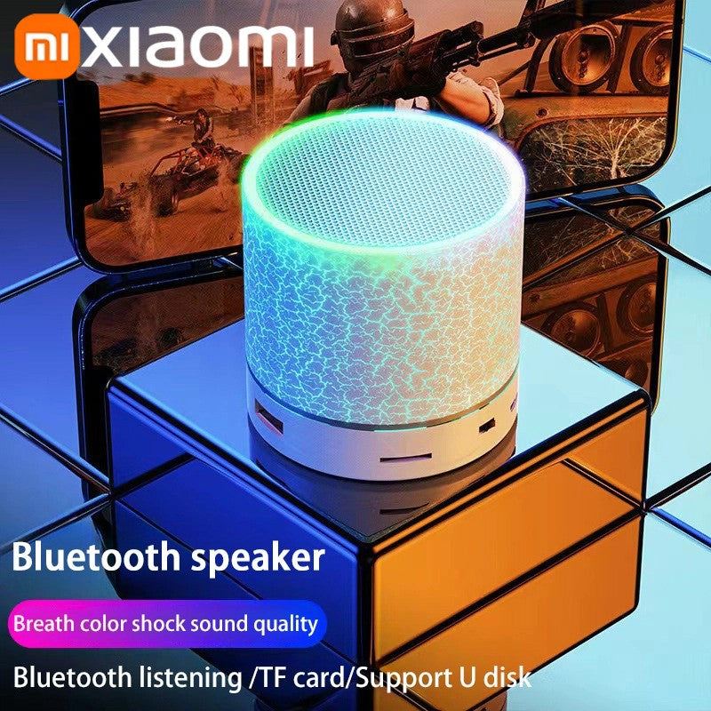 Xiaomi A10 Mini Portable Speaker Bluetooth Wireless Audio Dazzling Crack LED Light Subwoofer Support TF Card USB For PC/Mobile