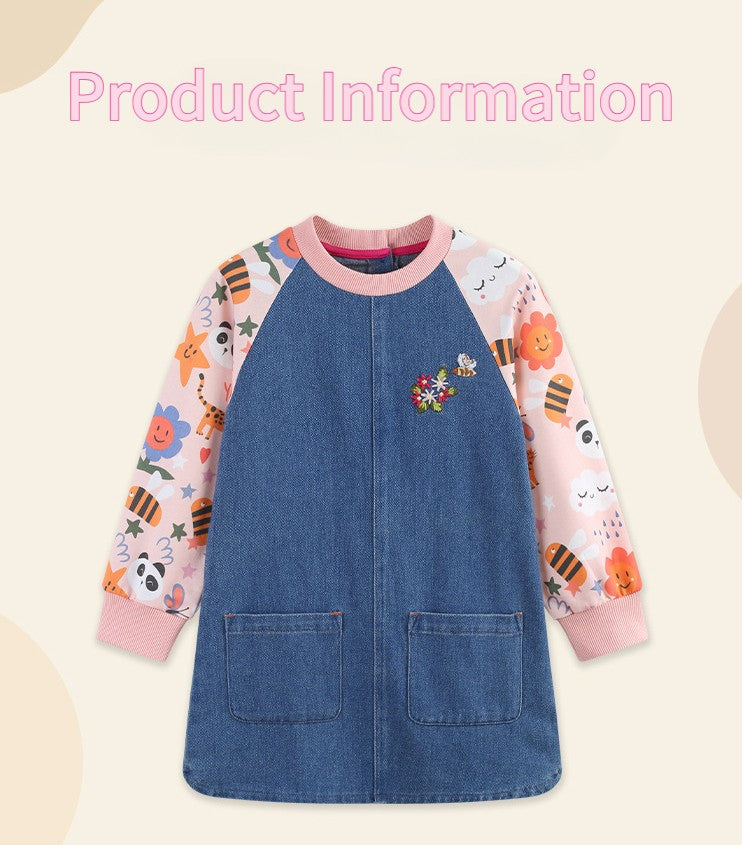 Girls Dress For Kids 4-8 Y New Children's Princess Dress Denim Children's Fashion Clothing