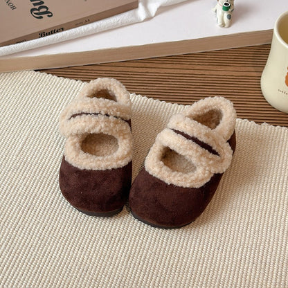 Children's Cotton Shoes 1-18 Years Old Beige Padded Thickened Boys Girls Walking Shoes Brown Soft Bottom Non-slip Kids Fur Shoes