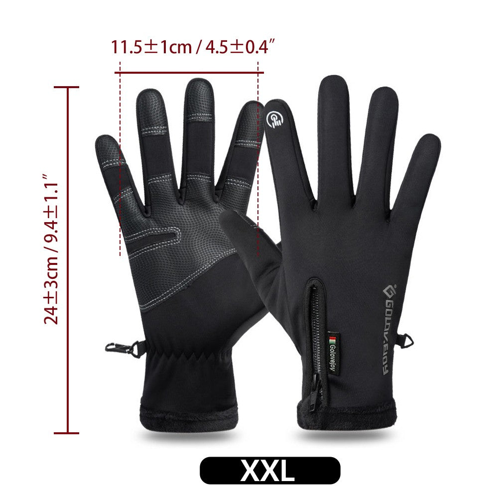 Luvas de Motocicleta Inverno Térmicas Forradas com Lã Inverno Pele Amigável Ciclismo Impermeável Antiderrapante Tela Sensível ao Toque Luva de Esqui Quente