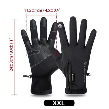 Luvas de Motocicleta Inverno Térmicas Forradas com Lã Inverno Pele Amigável Ciclismo Impermeável Antiderrapante Tela Sensível ao Toque Luva de Esqui Quente