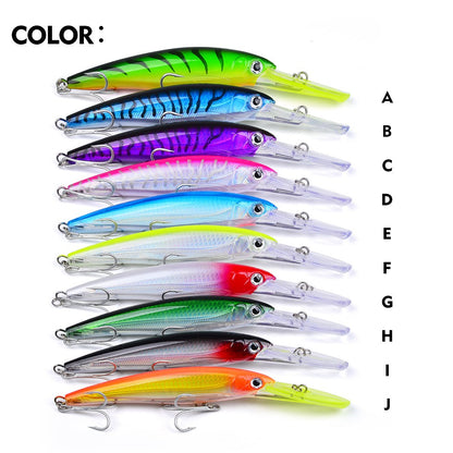 Isca Artificial Flutuante Minnow 32g 50g 75g Isca de Pesca Longa Arremesso Água Salgada Robalo Iscas Duras Minnow para Pesca de Robalo