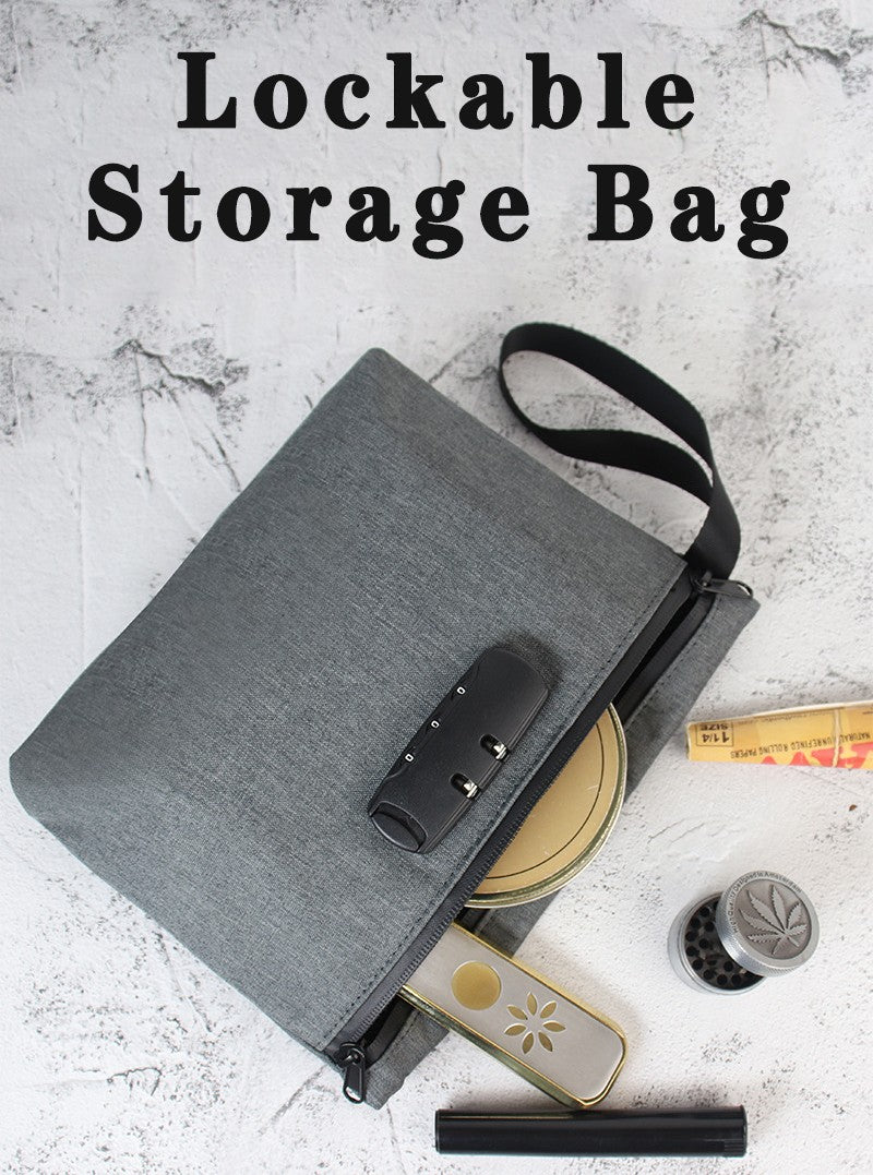 Travel Storage Bag With Password Lock Files Credit Card Certificates Safe Handbag Waterproof Anti-odor Smoking Pipe Storage Bag