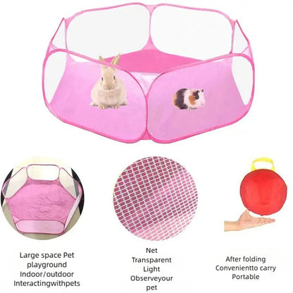Portátil Pequena Gaiola para Animais de Estimação Transparente Tenda Gaiola para Gatos e Cães Cercado Dobrável Aberto para Cães Hamsters Coelhos Porquinhos-da-Índia