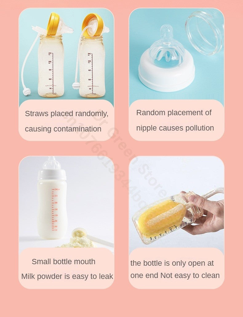 Dr.Green Wide Mouth Newborn baby bottles PPSU Washable Bottles Forward and reverse bi-directional scale inverted milk brewing