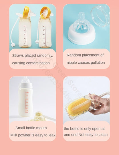 Dr.Green Wide Mouth Newborn baby bottles PPSU Washable Bottles Forward and reverse bi-directional scale inverted milk brewing